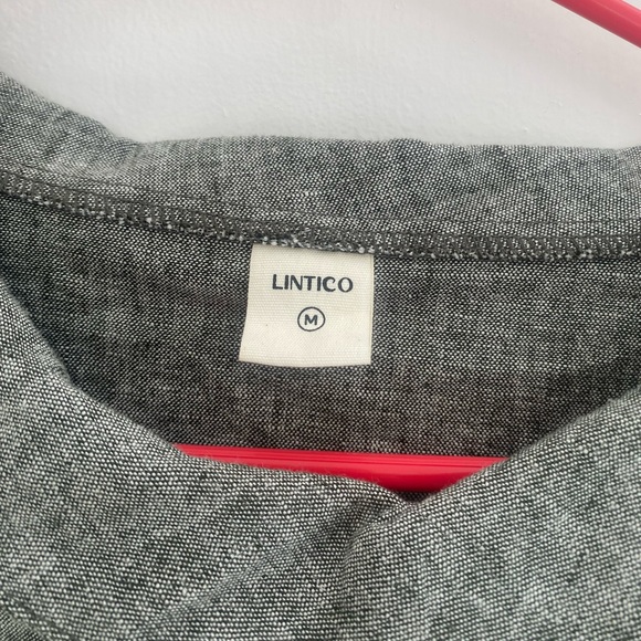 Light Gray Peter Pan Collar 3/4 Sleeve linen Blouse - Picture 2 of 5